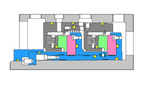 好米01D带中间迷宫的串联式干气密封